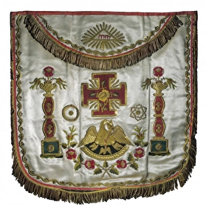 Masonic apron. Textiles. SPAIN. Madrid. National