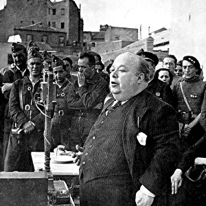 The Mayor of Madrid making a speech; Spanish Civil War 1936