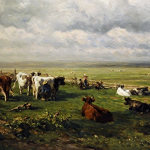 Meadow landscape with Cattle, c. 1880, by Willem Roelofs (18
