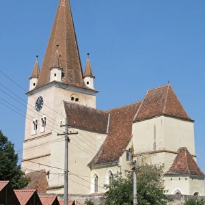 Medieval fortified church in Cisnadie, Sibiu, Romania