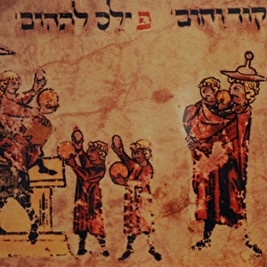 Medieval History. Jewish community. Children. Miniature