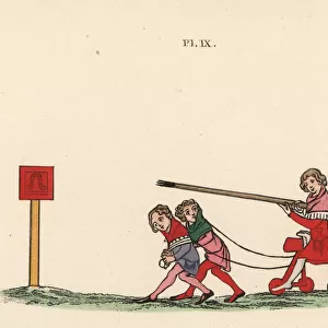 Medieval tilting game or quintain