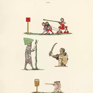 Medieval tilting games or quintain