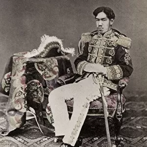 Meiji Emperor, Japan, in miliray uniform, 1870 s