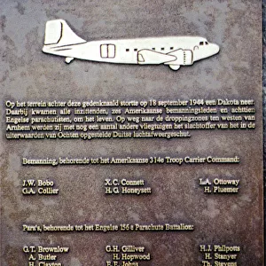 Memorial to C-47 Dakota 43-15180, Ochten, Holland