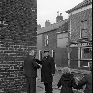 Two men chatting, Falls Road, Belfast, Northern Ireland
