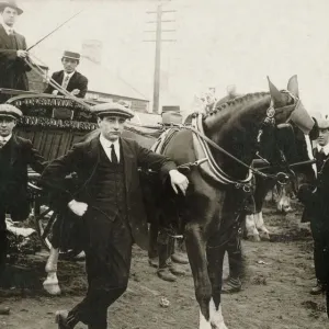 Men of a Co-Operative - Bethesda Street, Merthyr, Wales. Date: circa 1909 Men of a Co-Operative - Bethesda Street, Merthyr, Wales. Date: circa 1909