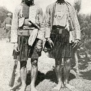 Two men of the Paiwan tribe, Formosa (Taiwan)