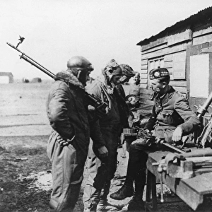 Men of the RFC loading Lewis guns, WW1