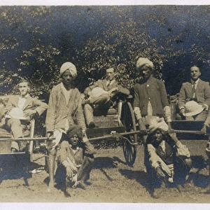 Men and rickshaws, Matheran hill station, India