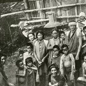 Men, women and children of the Atayal tribe, Formosa