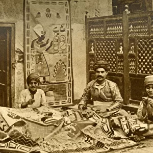 Men at work in Tentmakers Bazaar, Cairo, Egypt