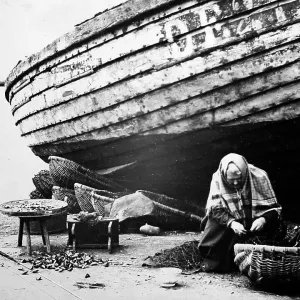 Mending fishing nets, Broughty Ferry, Dundee