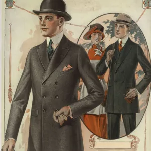 Mens conservative double-breasted suits from the 1920s