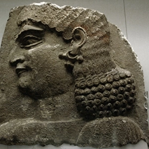 Mesopotamian Art. Assyrian. Relief. Head of a eunuch. Dated
