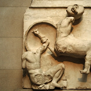 Metope. Parthenon marbles. Battle between the Centaurs and t