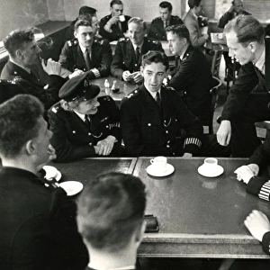 Metropolitan Police officers in the station canteen