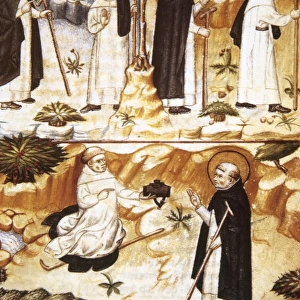 Middle Ages. Monastic life. Episodes from the life of Saint