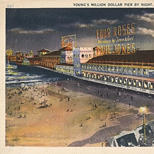 Million Dollar Pier by night, Atlantic City, New Jersey, USA