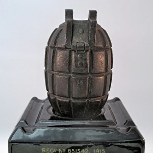 Mills hand grenade made as an ink stand