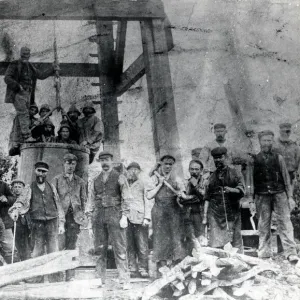 Miners and owner, Hook Colliery, Pembrokeshire, South Wales