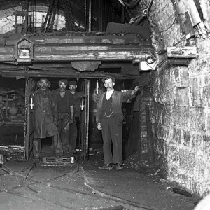 Miners at the pit bottom, Tirpentwys Colliery, South Wales