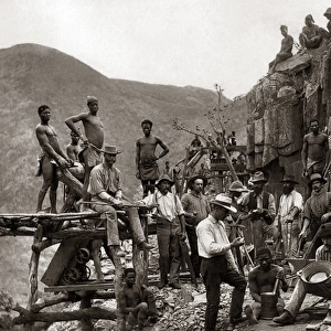 Mining - workers at the face, South Africa, circa 1888