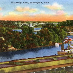 Minneapolis, Minnesota, USA - View of the Mississippi River