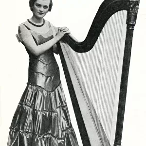 Miss Margaret Whigham with her harp