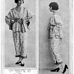 Miss Margot Erskine modelling tea pyjamas