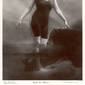 Miss M. Odell in a V-Neck Bathing Costume Print Miss M. Odell in a V-Neck Bathing Costume Print