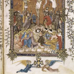 Missal with scene of the Crucifixion. School of