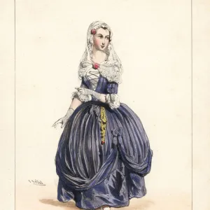 Mlle Payre as Beppe in the verse drama Karel Dujardin, 1843