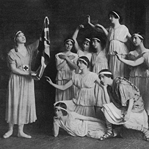Mme. Karina & pupils in patriotic dance tableau, WW1