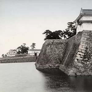 The moat, Osaka Castle, Japan, c. 1880 s