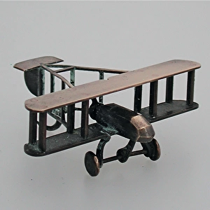 Model of pusher type biplane, WW1