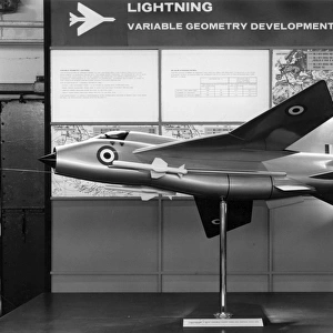 Model of a variable geometry BAC Lightning Mk3 in RAF markin