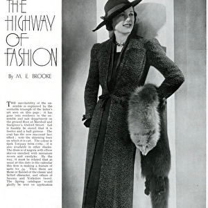 Model wearing a full length coat 1937