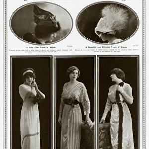 Models wearing elegant gowns 1912