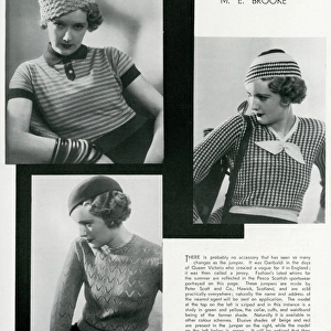 Models wearing fashionable jerseys 1933