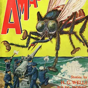Monster Tsetse Fly, Amazing Stories Scifi Magazine Cover