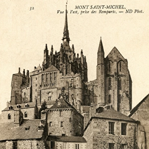 Mont-St-Michel, France - Abbey ramparts