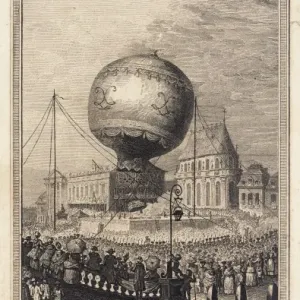 Montgolfier balloon ascent, Versailles Montgolfier balloon ascent, Versailles