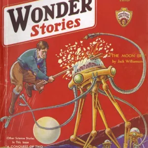 The Moon Era, Wonder Stories Scifi Magazine Cover