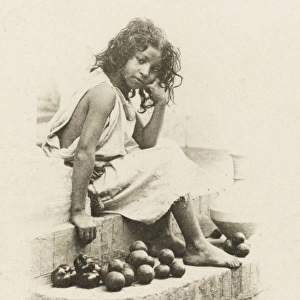 Moorish girl selling oranges - Algeria