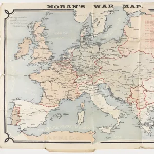 Moran?s War Map, coloured to show Britain and her Allies