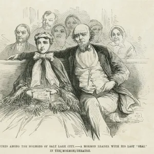 Mormon leader Brigham Young with his latest wife