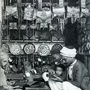 Morocco - a leather goods boutique/shop/stall