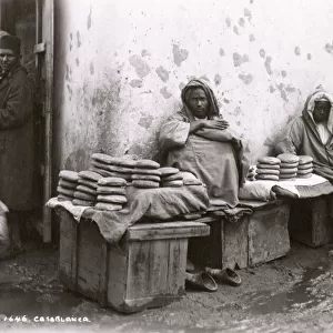 Morocco, North West Africa - Street Bread sellers Casablanca