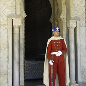 MOROCCO. Rabat. Royal Guard in front of the Mausoleum